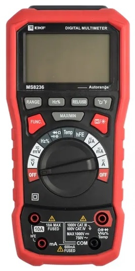 Изображение товара Цифровой мультиметр EKF In-180701-pm8236 с функцией теста диодов