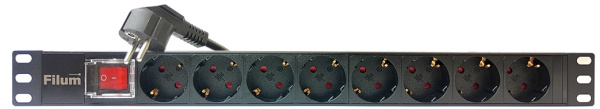 Изображение товара Блок розеток 19", 8 розеток Filum FL-PDU19-8SCH-PS-2MEU (УЦЕНЕННЫЙ)