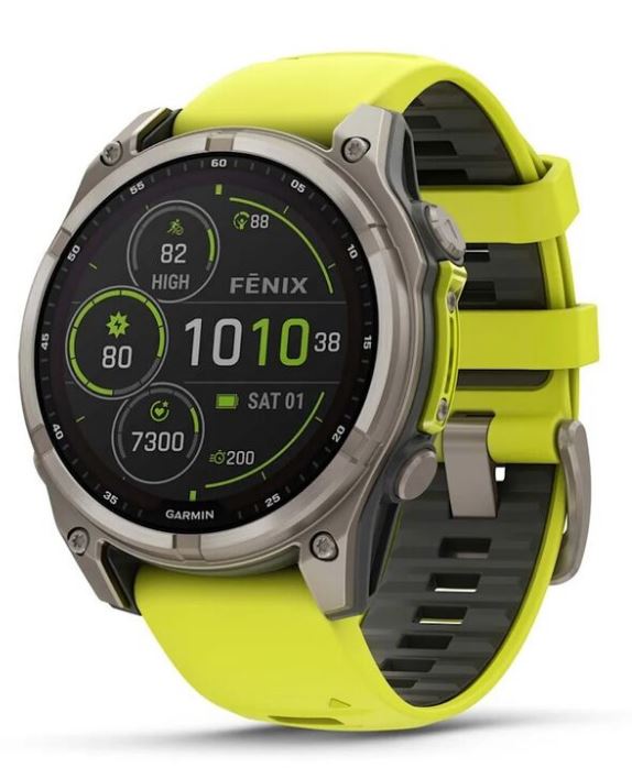 

Часы Garmin Fenix 8 Solar Sapphire 010-02907-21 51мм, желтый ремешок, титановый серый, Fenix 8 Solar Sapphire
