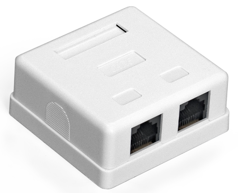 

Розетка Exegate SM2-RJ45-C5 EX292843RUS внешняя двойная, RJ-45 кат.5/5E UTP Krone/110, SM2-RJ45-C5