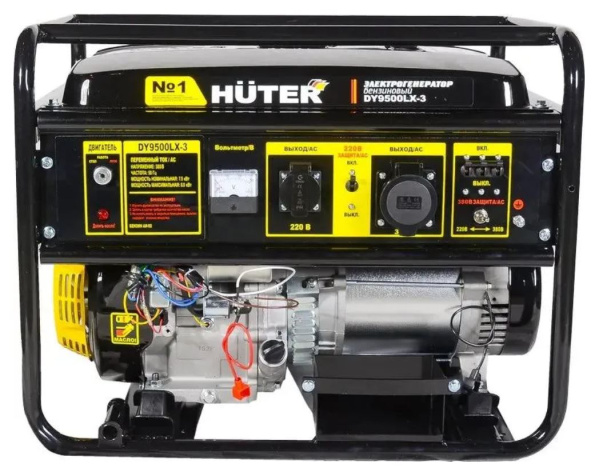 Изображение товара Электрогенератор бензиновый Huter DY9500LX-3 мощностью 8 кВт, IP23