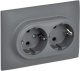 фото Розетка двухместная с заземлением в сборе IEK SK-R24-16-K03-F в Смоленске