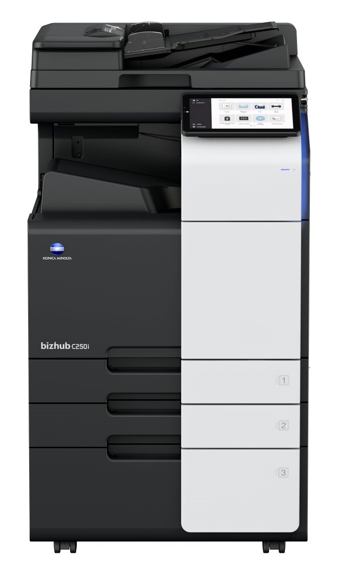 

МФУ цветное Konica Minolta bizhub C250i AA2M021 А3, до 130000стр./мес, дуплекс, 2 лотка 500 листов, 25 стр./мин. ж/диск 256ГБ, без крышки/тонера, bizhub C250i