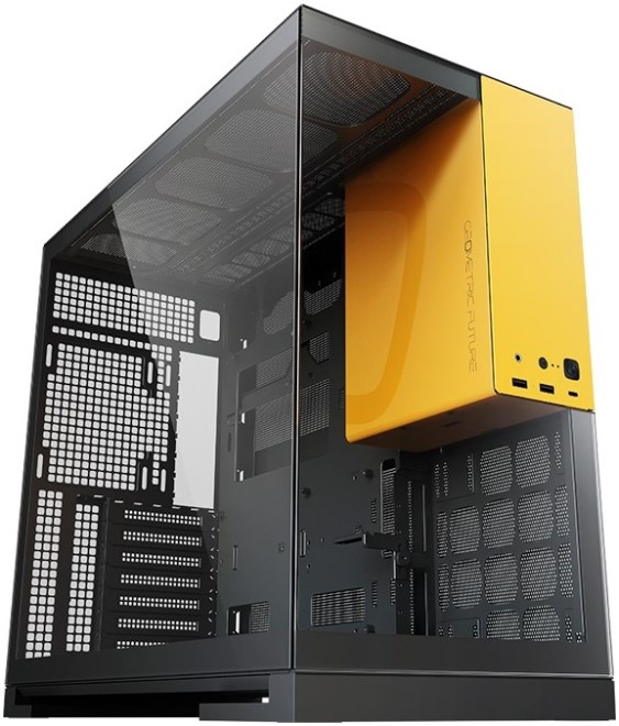 

Корпус eATX Geometric Future Model 5 Black Yellow 1AM5WKBY00100 без БП, черный, желтый, панель из закаленного стекла, 3*USB 3.0, USB Type-C, audio, Model 5 Black Yellow