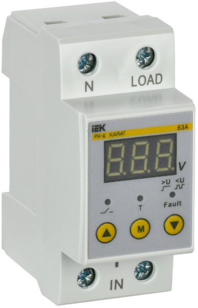 Изображение товара Реле напряжения и тока IEK IVR21-1-63 для защиты электрооборудования
