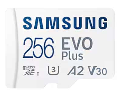 

Карта памяти MicroSDXC 256GB Samsung MB-MC256SA/APC EVO Plus Class 10, A2, V30, R160 МБ/с, адаптер, MB-MC256SA/APC