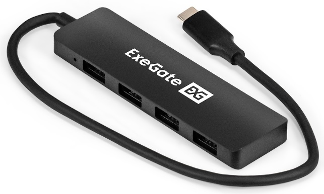 

Концентратор Exegate DUB-4CP/3 EX296929RUS 4-в-1 кабель-адаптер USB Type C/4xUSB3.0, Plug Play, черный, DUB-4CP/3