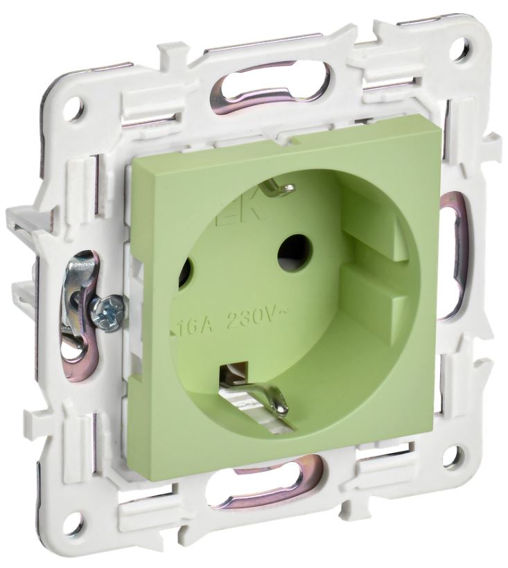 

Розетка с заземлением IEK SK-R11-16-K06 SKANDY без защитных шторок 16А SK-R05M мятная, SK-R11-16-K06