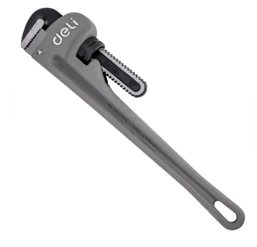 

Ключ Deli DL105018 трубный ключ Стиллсона облегченный 405мм, максимальное открытие 60мм, Cr-Mo + углеродистая сталь, DL105018