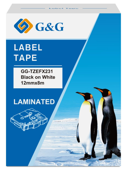 Изображение товара Картридж G&G GG-TZEFX231 ленточный черный для принтеров Brother 8м 12мм