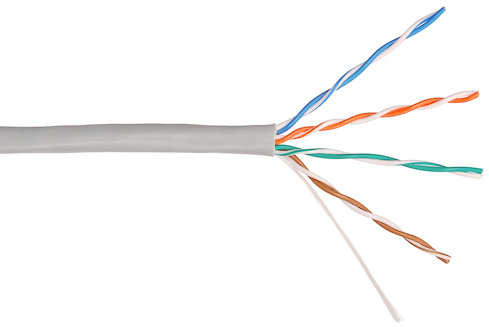 

Кабель витая пара U/UTP 5e кат. 4 пары NIKOLAN NKL 4100A-GY 24AWG(0.50 мм), медь, одножильный (solid), внутренний, PVC, нг(A), серый, уп/305м, NKL 4100A-GY