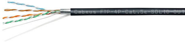 Изображение товара Кабель витая пара F/UTP 5e кат. 4 пары Cabeus FTP-4P-Cat.5e-SOLID-OUT-LSZH-UV-25