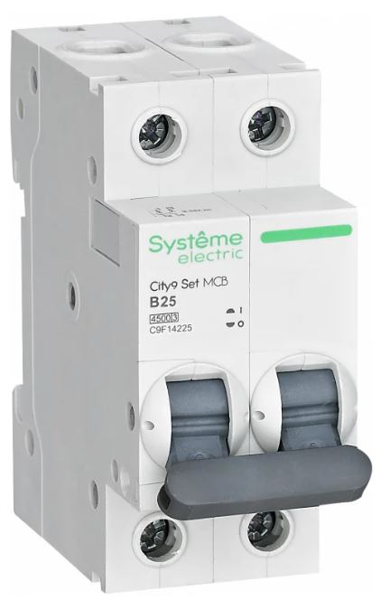 

Автоматический выключатель Systeme Electric C9F14225 City9 Set B 25А 2P 4.5kA 230В, C9F14225