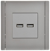 фото Розетка USB IEK FP-U21-D31-K46