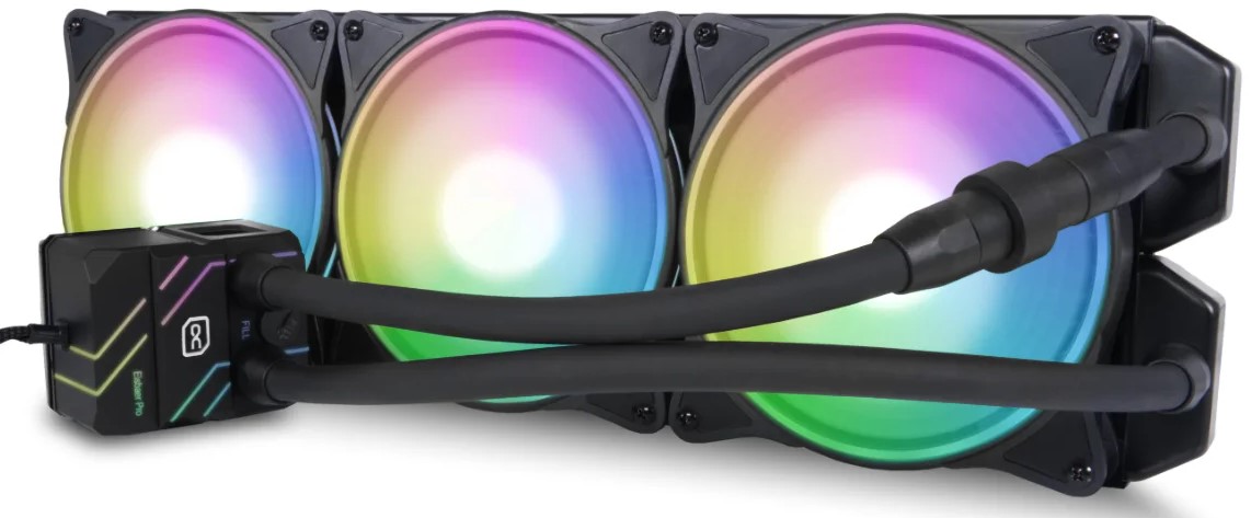 

Система охлаждения жидкостная Alphacool Eisbaer Pro Aurora 420 CPU AIO LGA1700/1800/AM4AM5 (3*140mm, 0-2000rpm, 91CFM), Eisbaer Pro Aurora 420 CPU AIO