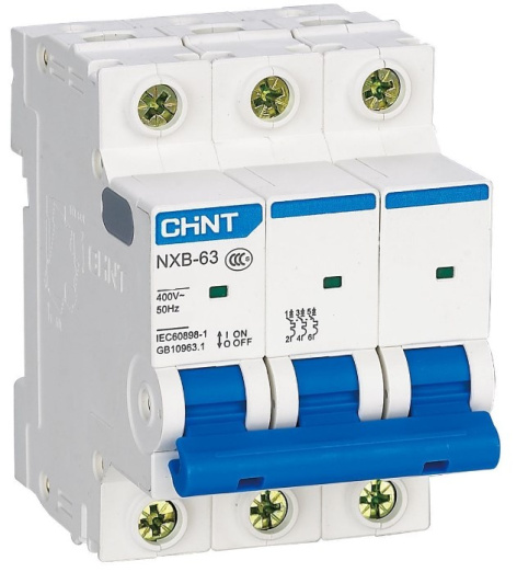Изображение товара Автоматический выключатель CHINT 813855 3-полюсный IP20 400В 4А