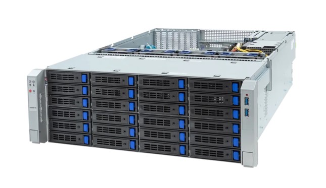

Серверная платформа 4U GIGABYTE S453-S70-AAV1 (2*LGA4677, C741, 16*DDR5, 24*3.5" SATA/SAS, 2*M.2, 6*PCIe, 2*1600W 80+ Titanium, 2*USB 3.2, VGA), S453-S70-AAV1