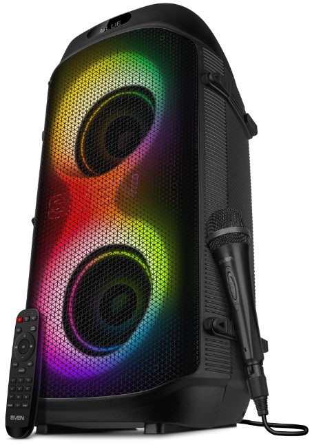 

Портативная акустика Sven PS-850 SV-022679 черный (100 Вт, TWS, BT, FM, USB, microSD, LED-дисплей, 8000мА*ч), PS-850