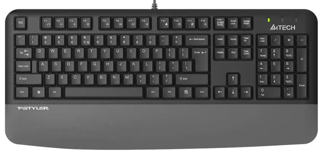 Клавиатура A4Tech Fstyler FK20 серый USB Multimedia (подставка для запястий) (FK20) кабель 1.5м 2130410