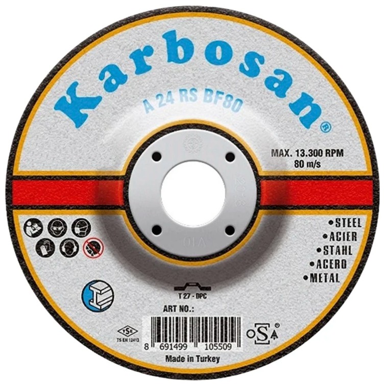 

Диск шлифовальный ООО САМ KAR-910550-3 Karbosan по металлу 115х6,4х22 3 шт, KAR-910550-3
