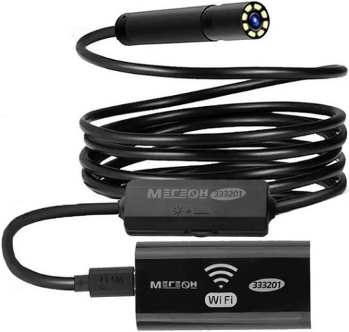 Изображение товара Беспроводной видеоскоп МЕГЕОН 333201 с Wi-Fi и подсветкой 8 мм