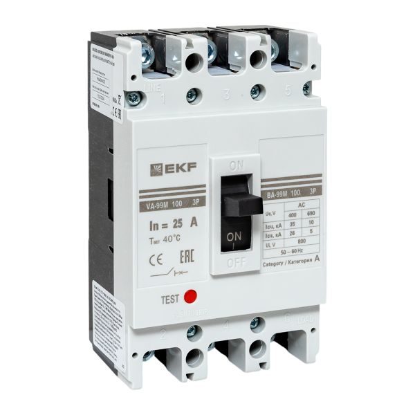 фото Автоматический выключатель в литом корпусе  EKF mccb99-100-25m