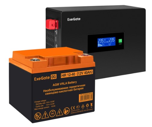 

Комплект Exegate IdealSine SR-1000.LCD.2SH EX297408RUS ИБП EX295993RUS + батарея 40Aч EX282979RUS 1шт (инвертор, синус, для котла, PF=1, настенный) 10, IdealSine SR-1000.LCD.2SH