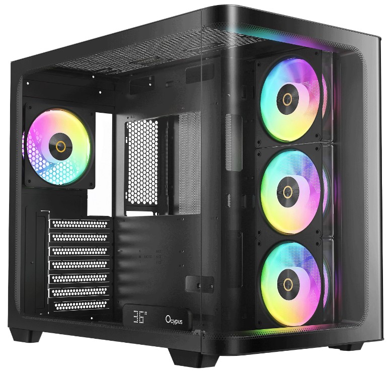 

Корпус ATX Ocypus Iota C70 BK Curve ARGB Digital черный, без БП, 2*USB 3.0, USB Type-C, Iota C70 BK Curve ARGB Digital