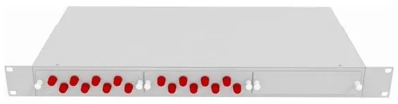 Изображение товара Оптический стоечный кросс Vimcom СКРУ-1U-16FC/U-SM-16AD+16PT/G-GR для сетевых систем