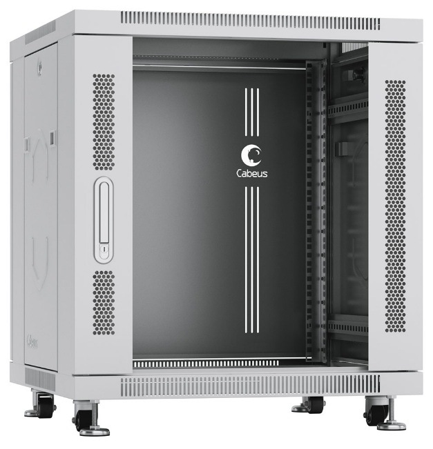 

Шкаф напольный 19", 12U Cabeus SH-05C-12U60/60 600x600x730mm (ШхГхВ) передняя стеклянная и задняя сплошная металлическая двери, ручка с замком, цвет с, SH-05C-12U60/60