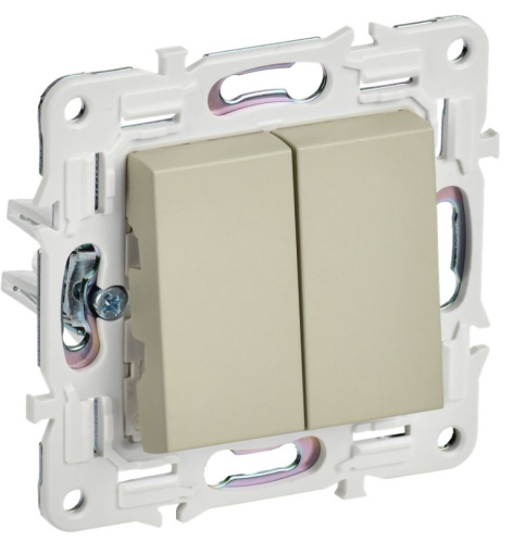 Изображение товара Выключатель двухклавишный IEK SK-V20-0-10-K10 с подсветкой