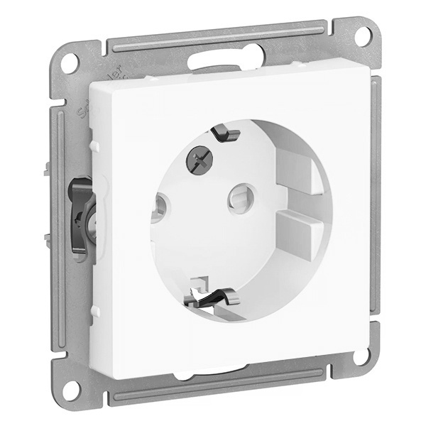 

Розетка Systeme Electric ATN000145S AtlasDesign 16А с заземл. защ. шторки быстрозажим. клем. механизм бел., ATN000145S