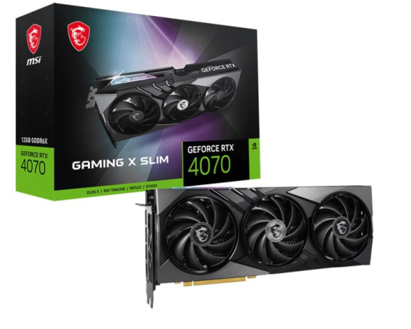 Изображение товара Видеокарта PCI-E MSI GeForce RTX 4070 (RTX 4070 GAMING X SLIM 12G)