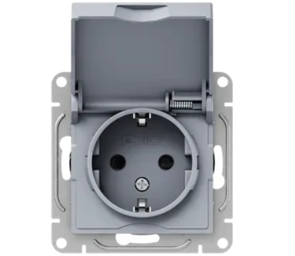 

Розетка с заземлением с крышкой EKF UP1-SOA-111-44 16А, IP44, со шторками, алюминий Эпика, UP1-SOA-111-44