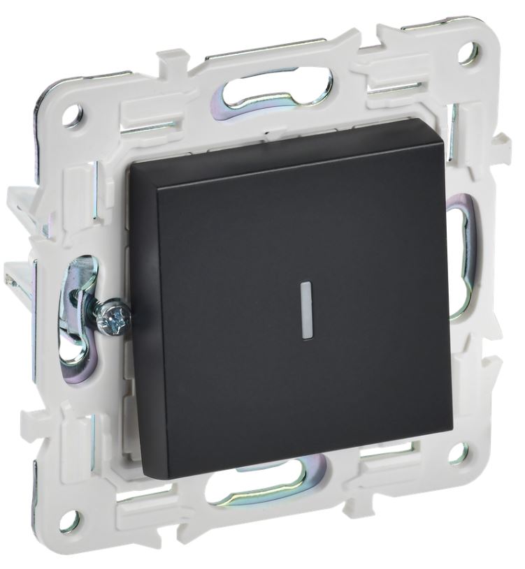 

Переключатель одноклавишный IEK SK-V12-1-10-K02 SKANDY с инд. 10А SK-V08Bl Черный, SK-V12-1-10-K02