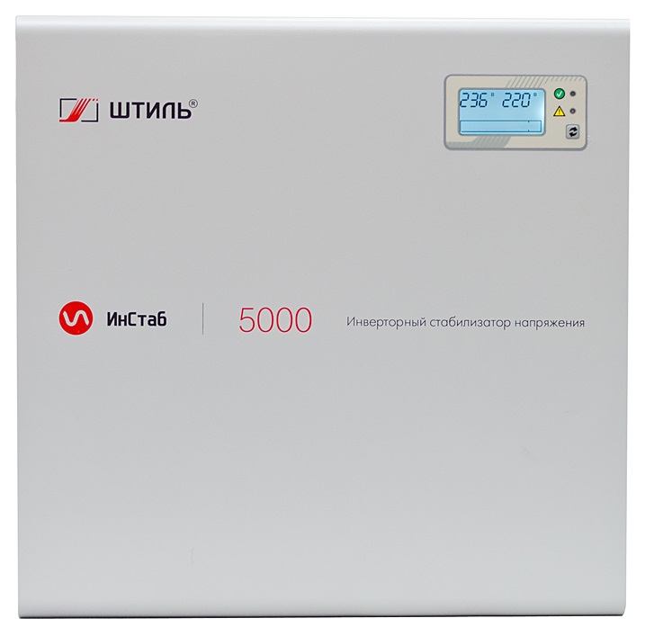 

Стабилизатор Штиль ИнСтаб IS5000 5000ВА/4500Вт, однофазный, инверторный, испол. настенное, IP20, ЖК-дисплей, светодиодная индикация, ИнСтаб IS5000
