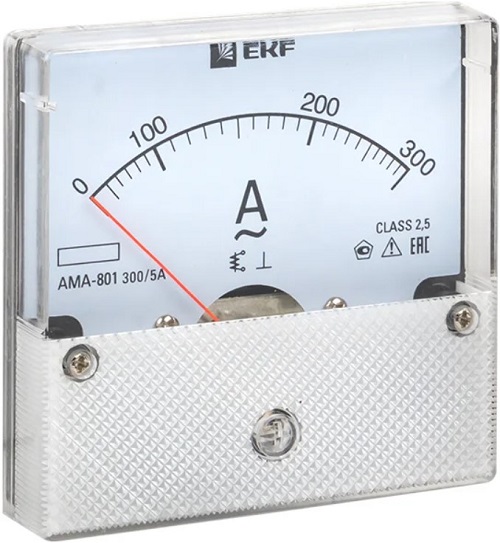 

Амперметр EKF ama-801-300 AMA-801 аналоговый на панель (80х80) круглый вырез 300А трансф. подкл., ama-801-300