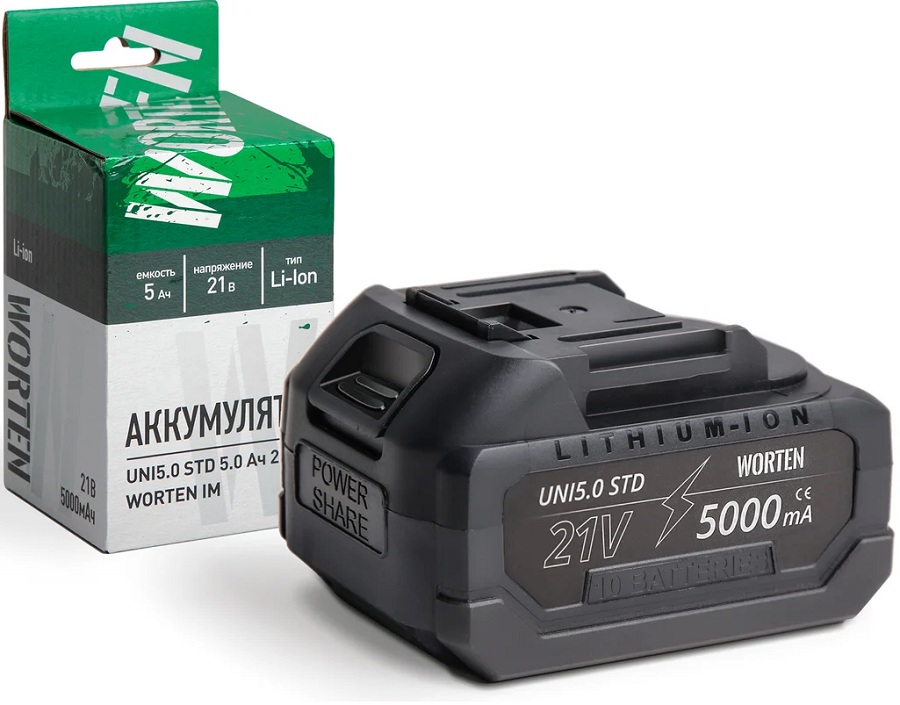 

Аккумулятор WORTEN UNI5.0 STD КА-90000586 5.0Ач 21В, UNI5.0 STD