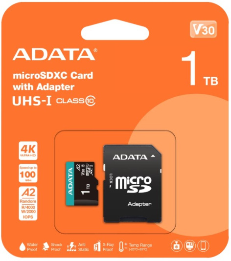 фото Карта памяти MicroSDXC 1024GB ADATA AUSDX1TUI3V30SA2-RA1 в Омске