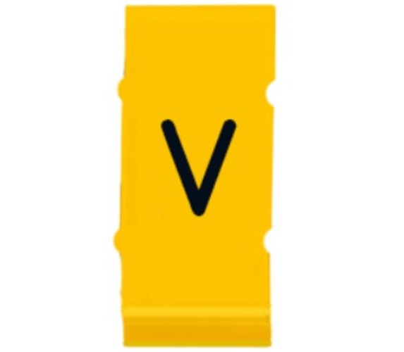 

Маркер на кабель DKC MKCVS3 сечением 4-6мм символ „V”, "Mark" (уп/160 шт), MKCVS3