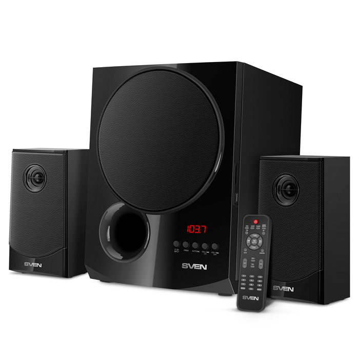 

Компьютерная акустика 2.1 Sven MS-2080 SV-018771 чёрные, 40Вт + 2 x 15 Вт, LED дисплей, FM-тюнер, USB/SD, дисплей, пульт ДУ, Bluetooth, MS-2080