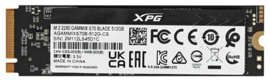 фото Накопитель SSD M.2 2280 ADATA AGAMMIXS70B-512G-CS в Красноярске 512 ГБ
