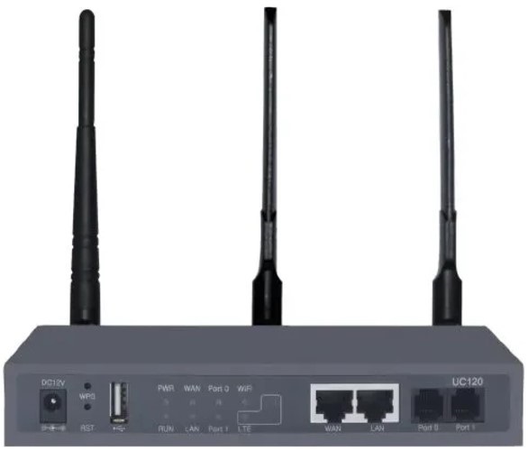 

АТС IP Dinstar UC120-2O 4G LTE, 15 одновременных соединений, 2 порта FXO, 2 порта Ethernet 10/100, Wi-Fi: 80, UC120-2O