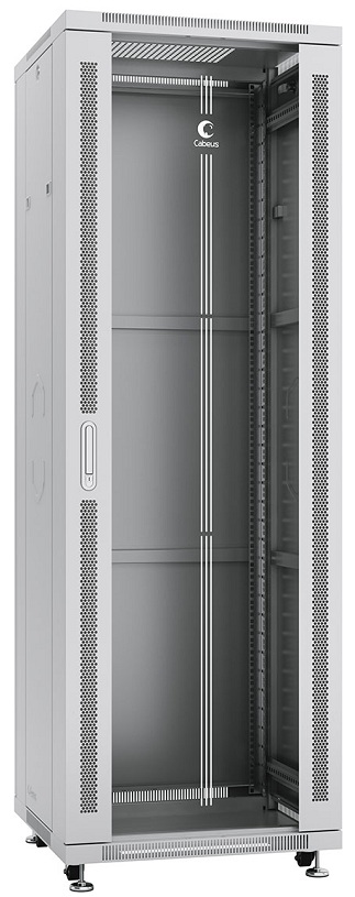 

Шкаф напольный 19", 37U Cabeus SH-05C-37U60/100 600x1000x1833mm (ШхГхВ) передняя стеклянная и задняя сплошная металлическая двери, ручка с замком, цве, SH-05C-37U60/100