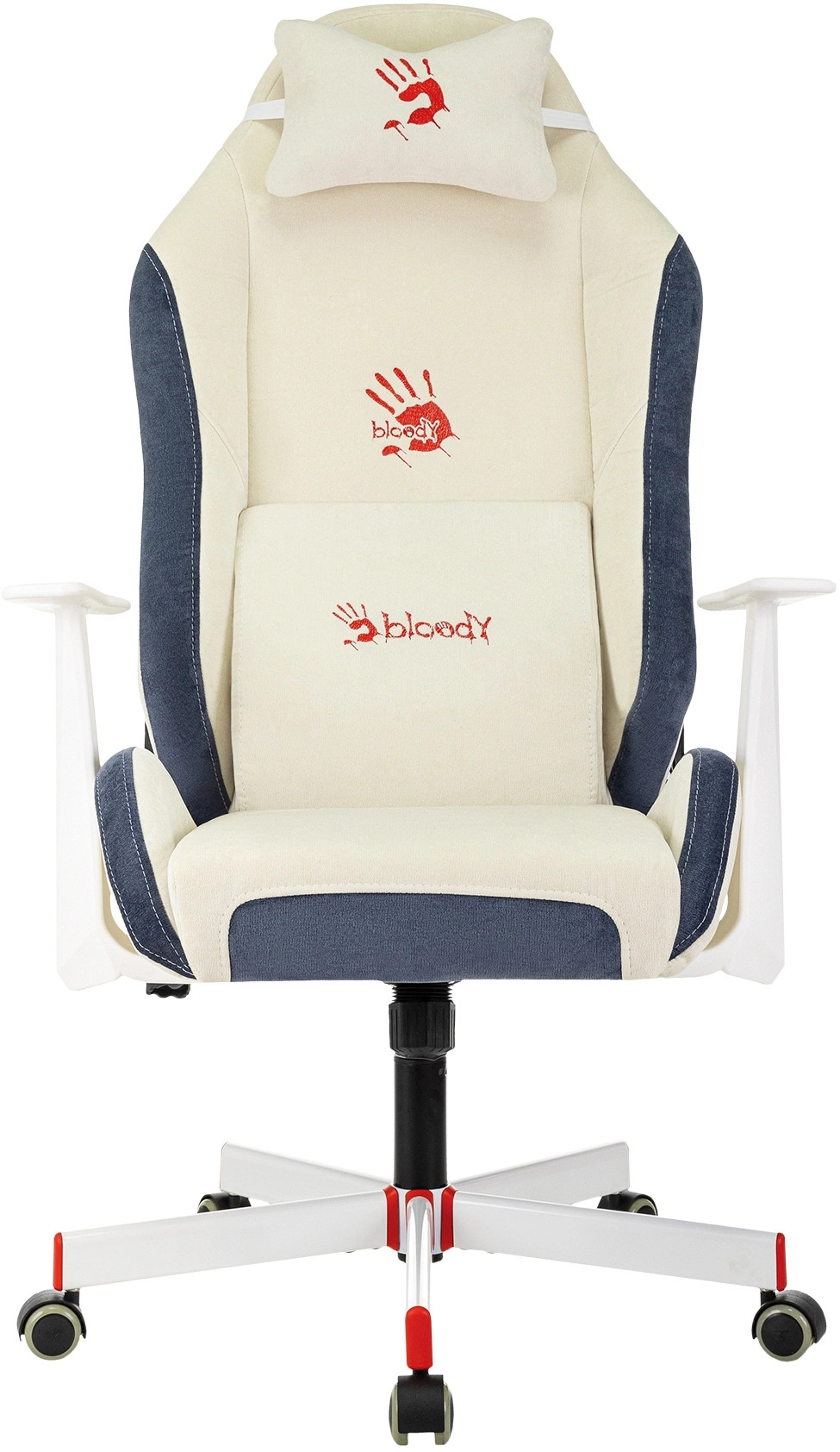 

Кресло A4Tech Bloody GC-830 игровое, белое с подголов. крестов. пластик белый пластик черный/белый, Bloody GC-830