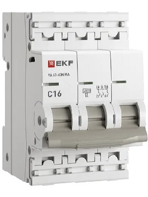 Изображение товара Автоматический выключатель EKF M63MA6316C PROxima 16А 6кА IP20