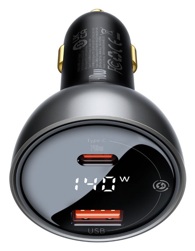 

Зарядное устройство автомобильное Baseus CGZX070001 Digital Display PD3.1 Dual Fast Charger U+C 140W Set Obsidian Black (для телефонов, для планшетов,, CGZX070001