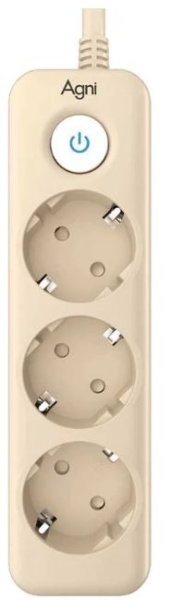 Изображение товара AGNI TP-FD3E-2m-ivory сетевой фильтр с защитой от короткого замыкания и перегрева 2 м