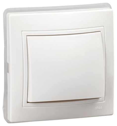 Изображение товара Выключатель одноклавишный IEK KV-V10-10-44-K01 серия KVARTA с монтажом скрытой установки