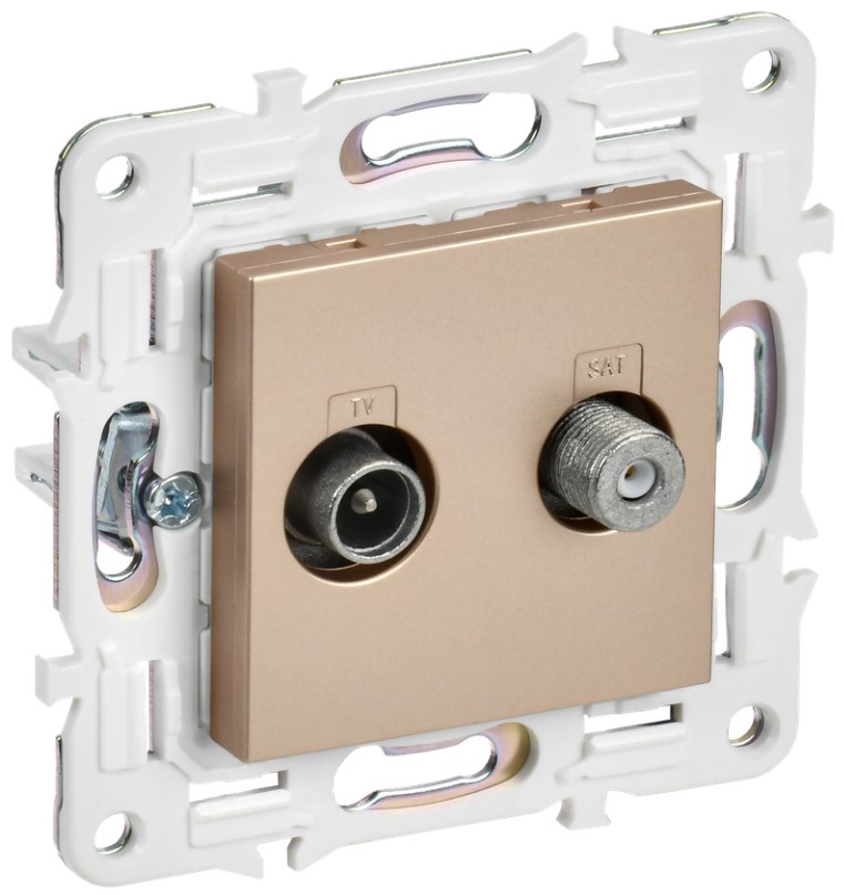 

Розетка телевизионная IEK SK-AF20-O-K98 SKANDY TV+SAT SK-A13Sa песочный, SK-AF20-O-K98